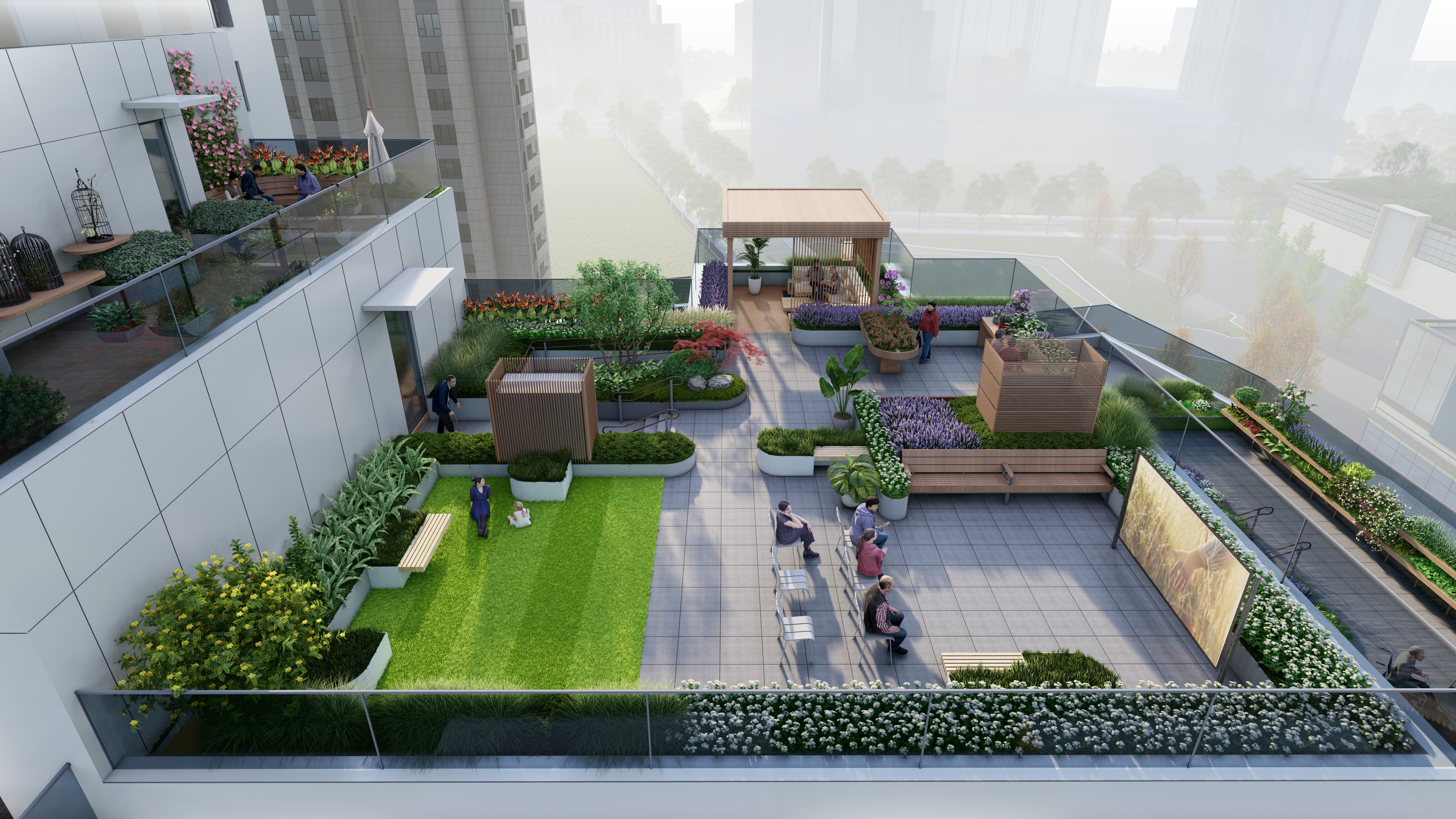 十层露台多功能花园景观