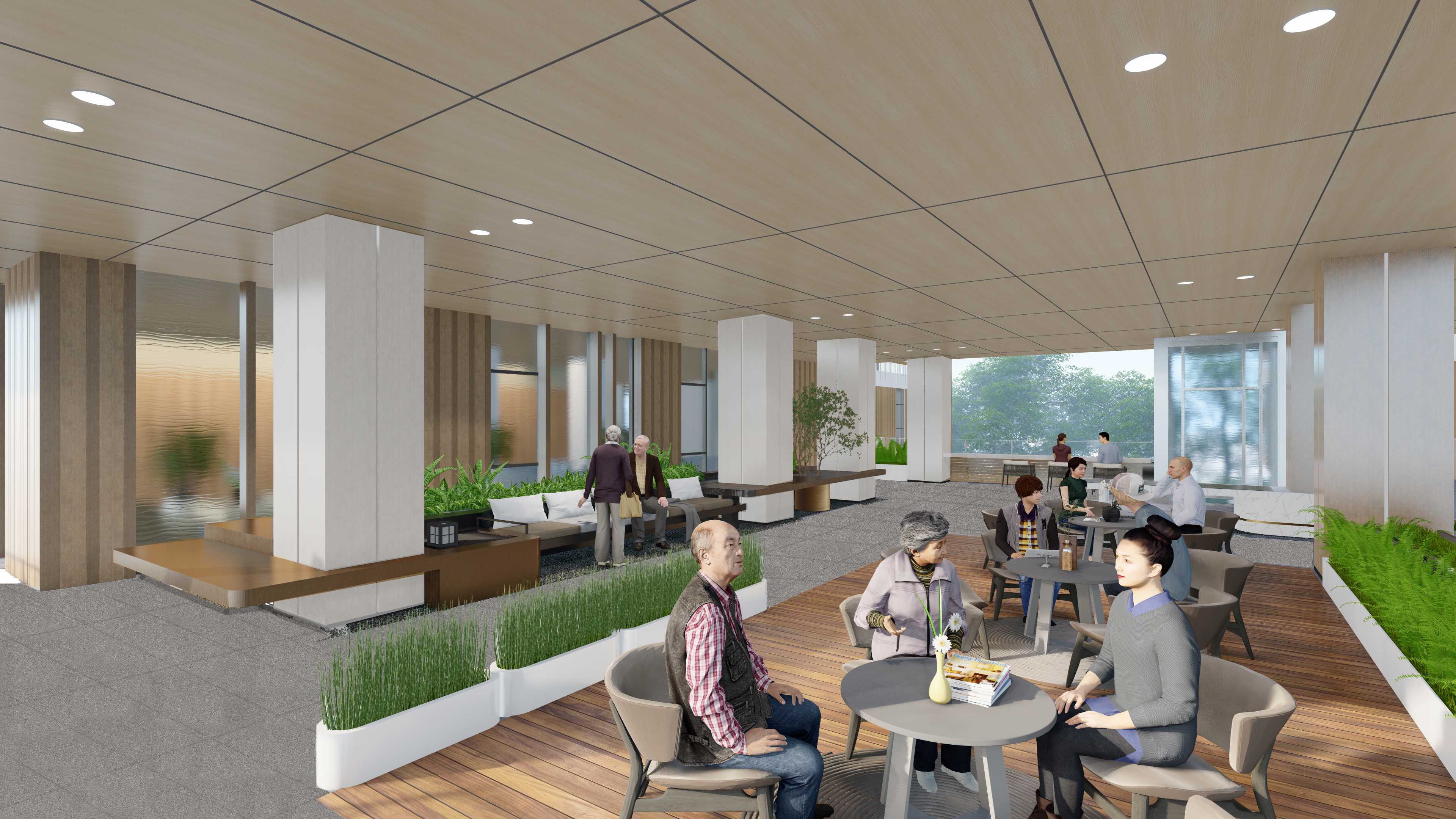 二层架空餐吧区